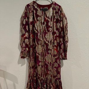 Red and gold Anthropologie dress, M